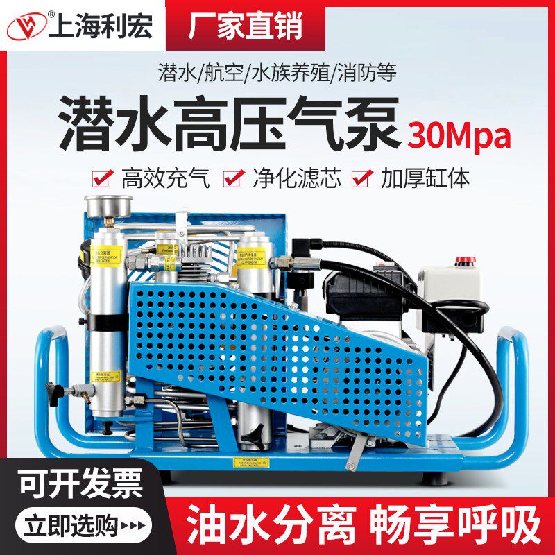 利宏空气呼吸器高压充气泵30mpa潜水瓶打气机20mpa消防正压压缩机