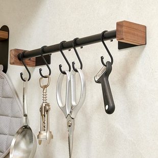 cm用品胡桃木铲多功能锅e大全收纳架o置物架勺子厨房挂钩架免打孔