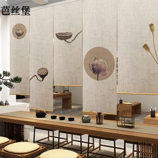 中式 饰电动 卷帘窗帘遮光家用免打孔安装 升降办公室书房厨房客厅装