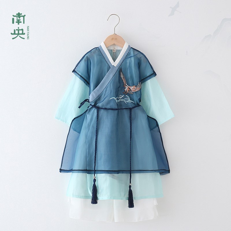 汉服男童宋朝明制长衫中国风古装儿童唐装飞鱼服武侠男孩春秋薄款