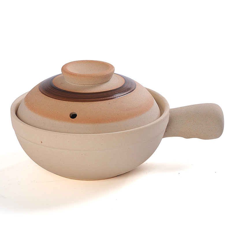 传统粗陶煲仔饭专用土砂锅家用单柄小沙煲带手柄小号广东老式瓦煲