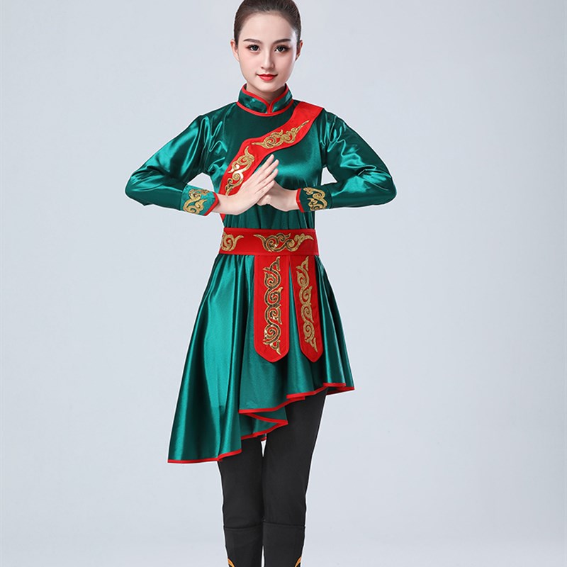 蒙古舞蹈演出服装大型节目表演服民族舞服女马步北美艺考舞台服装