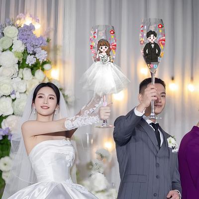 超大敬酒杯diy新人婚礼