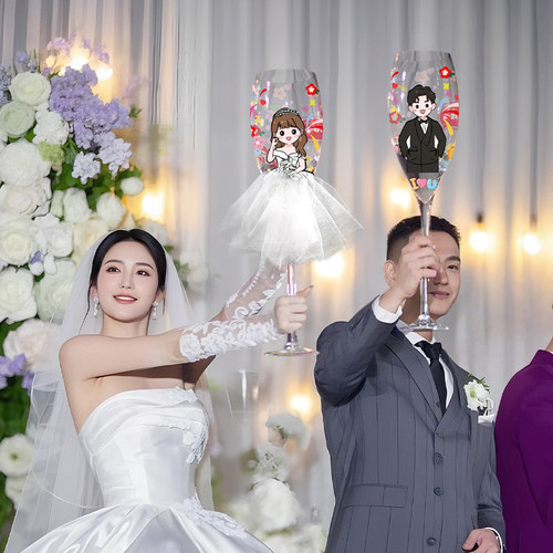 超大敬酒杯diy新人婚礼