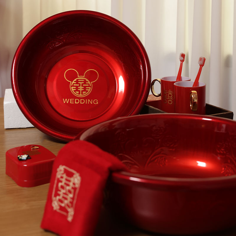 结婚喜盆一对新娘陪嫁套装