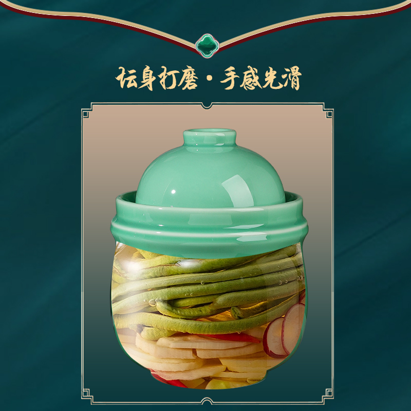 景德镇泡菜坛子家用酸菜罐带盖子土陶腌菜密封罐小号咸菜保鲜储物