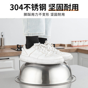 304不锈钢圆形大盆家用加厚洗澡盆洗衣服盆洗脸盆特大号大铁盆子