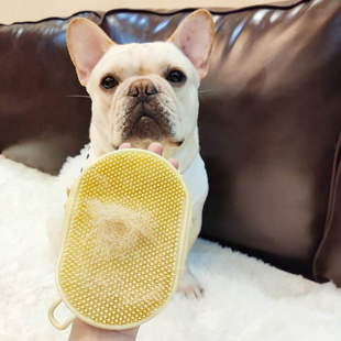 多格漫双面柔韧洗澡刷按摩刷法斗柯基宠物狗犬梳子短毛猫狗去浮毛