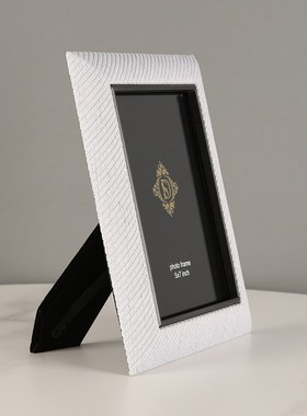 金属皮革相框相架摆件6寸7寸画框相册样板房卧室床头柜摆台装饰品