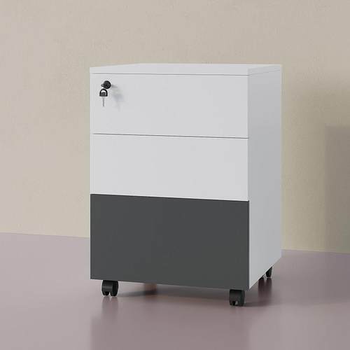 比桌下典文件柜动桌柜办公落地文件柜储物矮柜办移公室收纳柜三抽