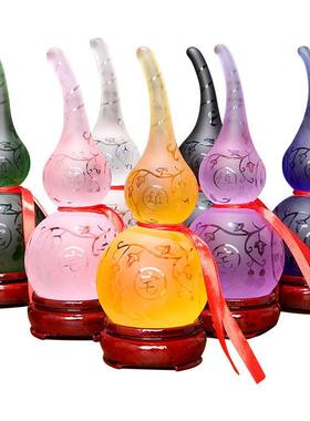 晶彩葫llhl-01芦摆件招财琉璃葫芦客厅七卧室水艺装工饰品