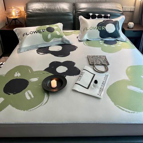 新款高端夏季席冰丝席三件DOA套8可水洗床笠凉款空调席1凉.5m/1.