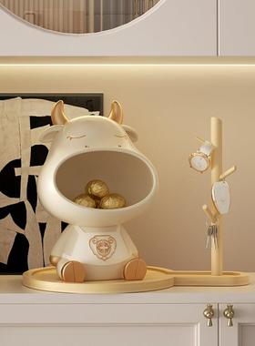 大嘴茶玄关钥匙收迁纳牛摆件入户YZ-73013客厅盘几托装饰品创意新