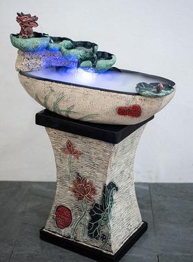 水摆件鱼缸客厅型造小景水装饰循环招财办公室落流地景观开云水谣