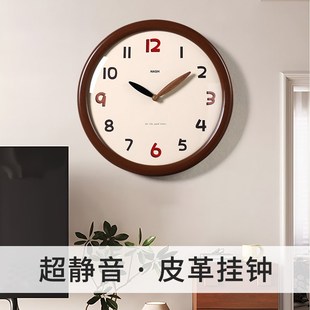 奶油风大气高端现代挂钟 客厅轻奢艺术创意钟表挂墙时钟2025新款