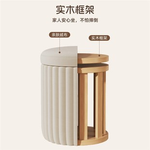 奶油风化妆凳女生卧室梳妆台椅子家用轻奢高级可储物美甲凳子圆凳