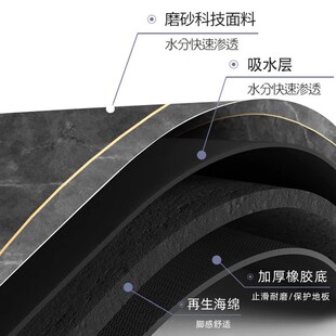 硅藻泥厨房地垫防滑防油吸水垫门口耐脏脚垫防水家用免洗可擦地垫
