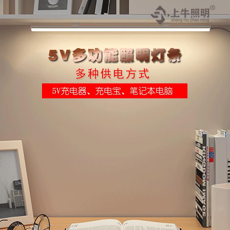 5V USB通用调档调光可车载检修露营照明宿舍护眼阅读铝材长灯条