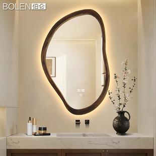 中古卫生间智能浴室镜子led灯带复古化妆镜玄关装 BOLEN 饰镜异形