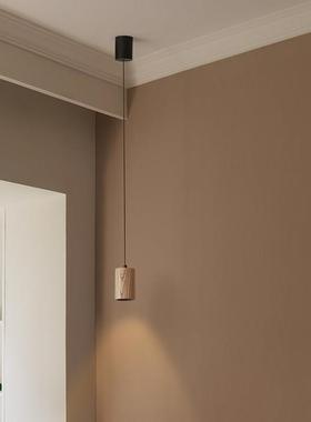 卧室床头小吊灯长线 线单头原木自由升降灯具个性饭厅悬停灯具玄