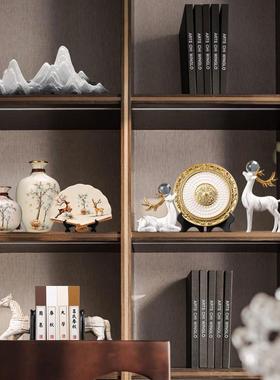 办公室书柜摆件轻奢高档客厅样板间电视柜酒柜全屋定制展厅装饰品