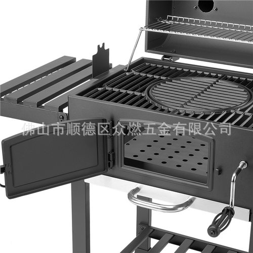 美式大号木炭烧烤炉 别墅家用烧烤架 铸铁烤网烧烤架子 BBQ烧烤