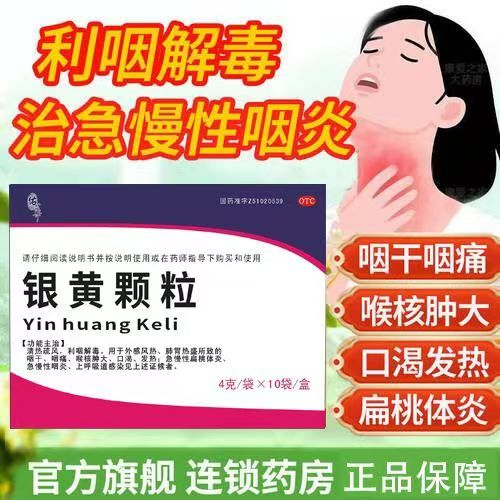 清热疏风利咽感冒发烧 咽喉肿痛扁桃体发炎 佑华银黄颗粒10袋
