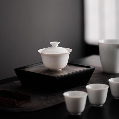 白瓷品茗杯家用小客杯简约陶瓷小茶杯茶盏功夫茶杯单杯可印刷