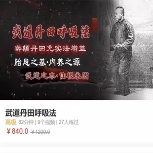 薛颠武道丹田 呼吸养生功夫课