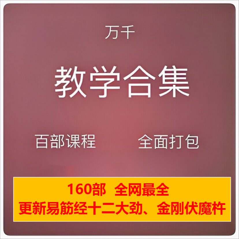 万千传统养生功夫课程160部传武教学视频合集易筋经十二大劲金刚