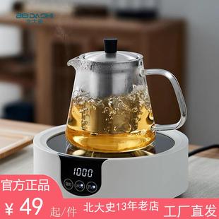 北大史玻璃茶壺 高硼硅耐熱不銹鋼過濾花茶壺單壺茶具 家用泡茶壺