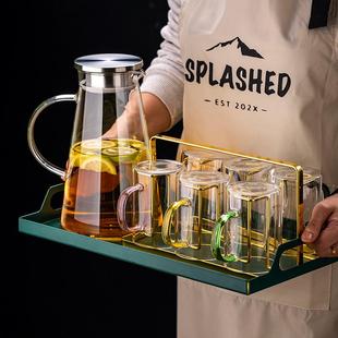带把手水杯茶杯 轻奢玻璃杯家用客厅玻璃耐热喝水杯子待客家庭套装