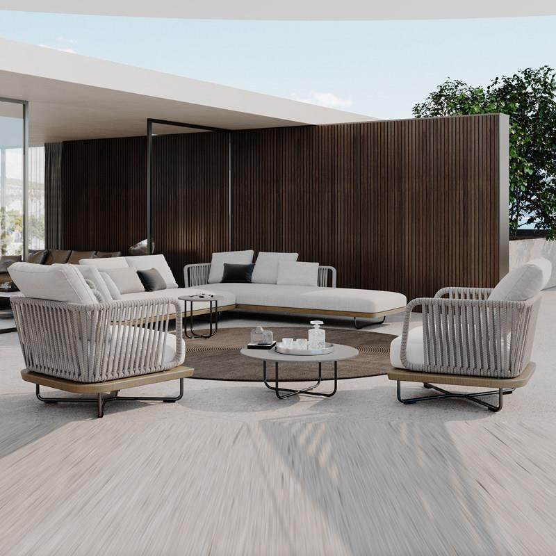 户外沙发庭院茶几实木编藤休闲组合露天别墅防水晒阳台北欧三件套,住宅家具,户外沙发,淘宝优惠券,粉丝福利购,淘宝优惠卷