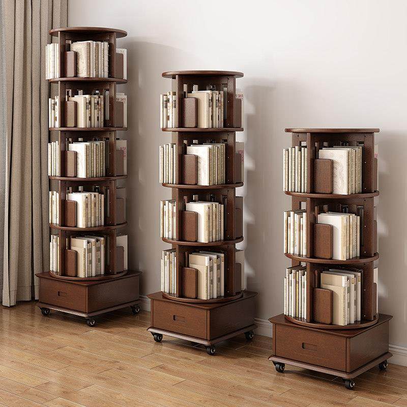 旋转书架360度书柜实木儿童移动带轮客厅网红卧室创意转角置物架,住宅家具,旋转书架,淘宝优惠券,粉丝福利购,淘宝优惠卷