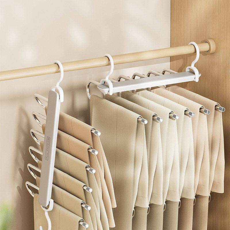 裤架衣架可折叠多层裤子衣柜收纳架挂衣服不锈钢防滑多功能收纳