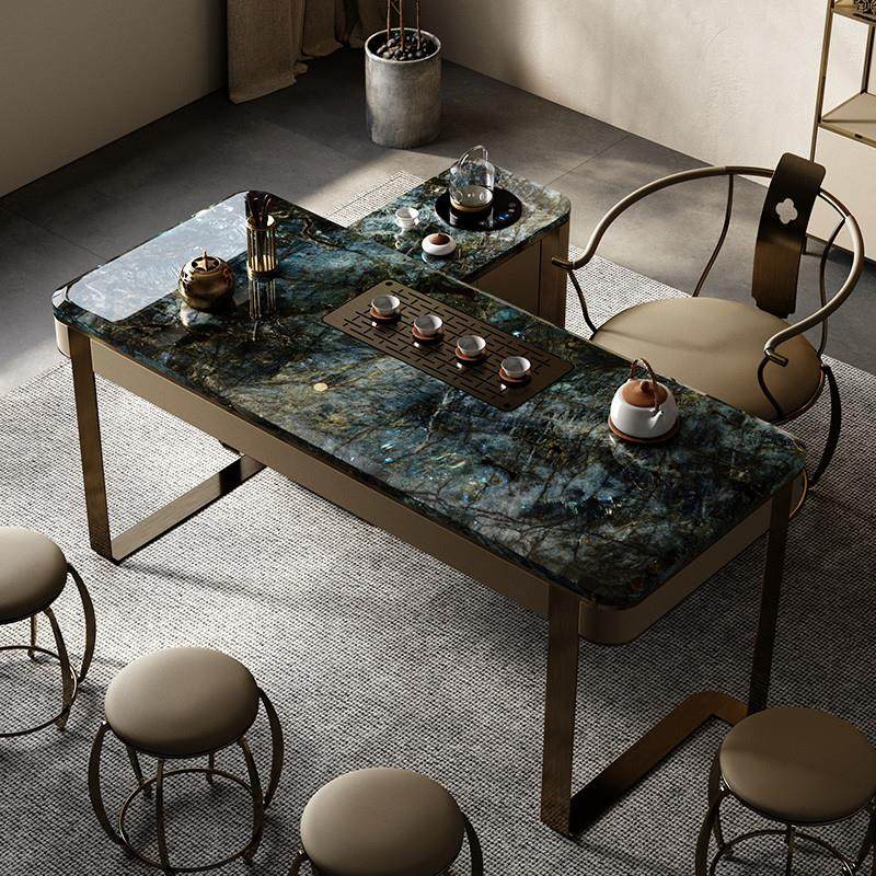 新中式现代简约轻奢实木茶桌椅组合泡茶桌禅意办公室大板茶台