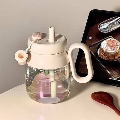 高硼硅玻璃水杯大容量泡茶水分离耐高温吸管女生高颜值办公室杯子