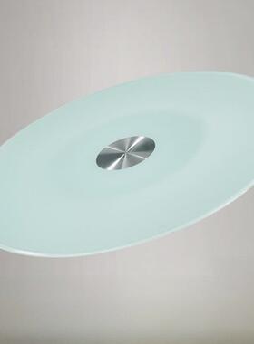 定制白漆餐桌钢化玻璃转盘家庭酒店大圆桌台面旋转花园餐桌基地