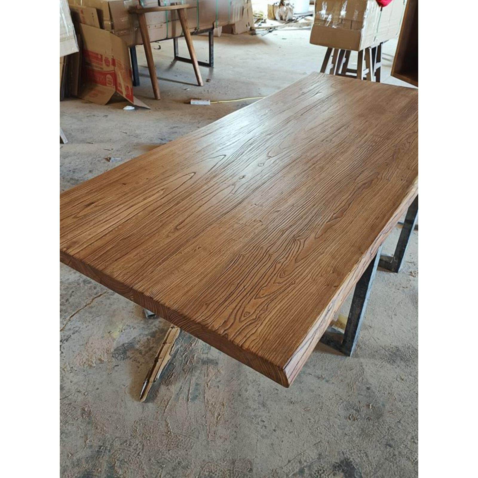 老榆木实木大板风化桌面板旧木板复古吧台餐桌飘窗板书桌面板定制