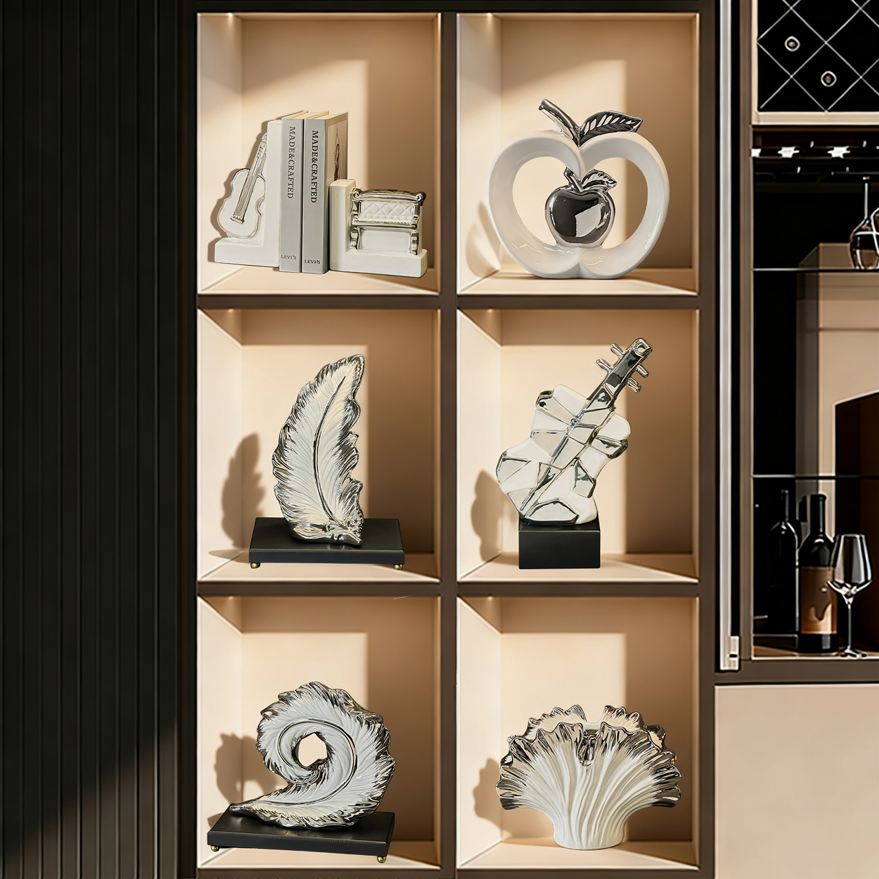 简约现代客厅电视柜酒柜装饰品摆件轻奢高档高级感小众家居饰品