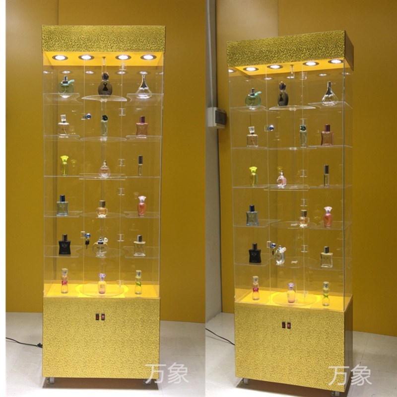 口腔牙科亚克力旋转展柜手饰品化妆品手办模型玻璃陈列柜玩具货架