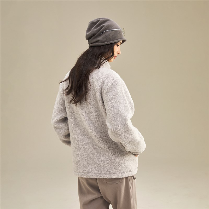 NNID简约多色二代羊羔绒抽绳可调节下摆立领外套休闲保暖百搭夹克