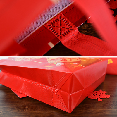 结婚手提袋无纺布回礼红色防水装喜糖大号婚礼糖果礼盒伴手礼品袋