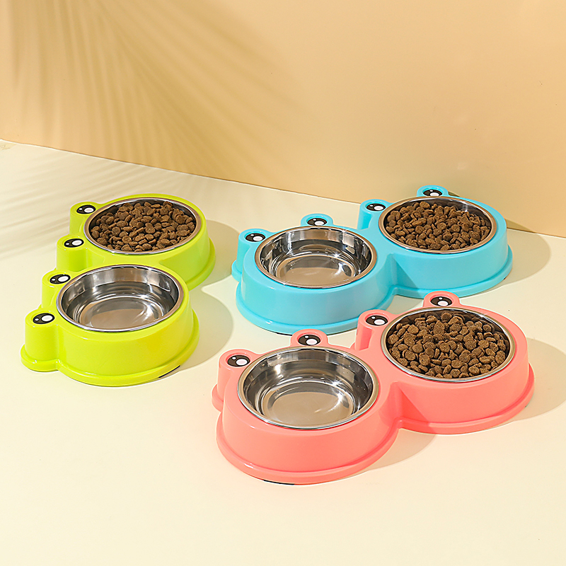 猫碗狗碗双碗猫咪食盆狗狗饭盆不锈钢水碗喝水一体防打翻宠物用品