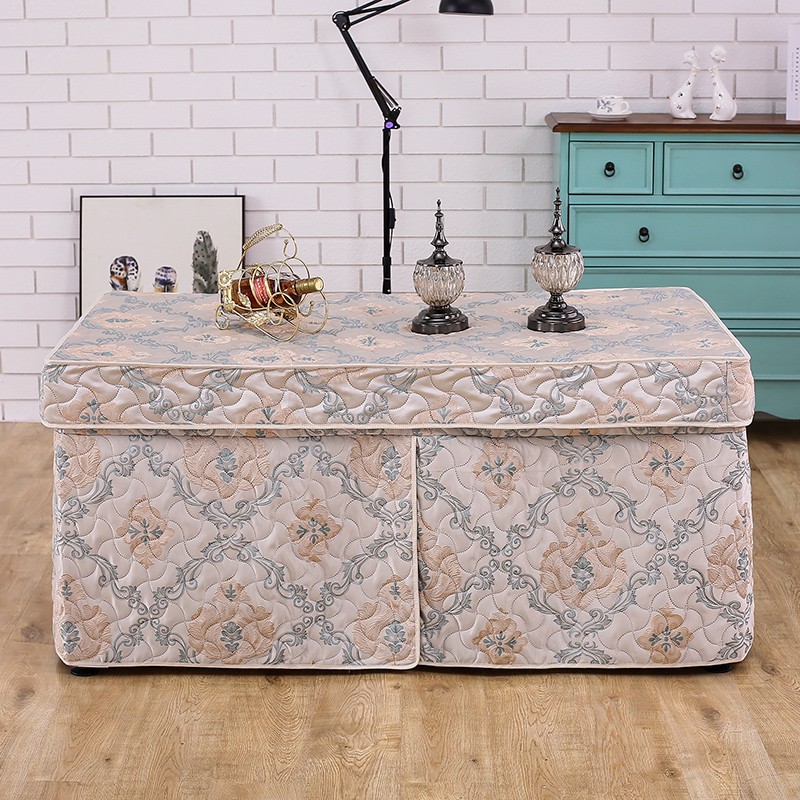 欧式桌布烤火架被提花电炉罩烤火罩电暖炉罩加厚取暖罩烤火炉桌罩