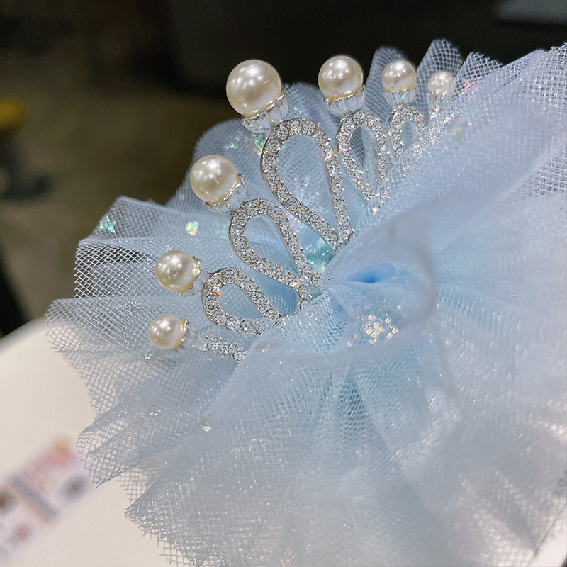 韩国儿童公主皇冠发夹王冠女宝宝头饰小女孩头纱发卡女童夹子带钻