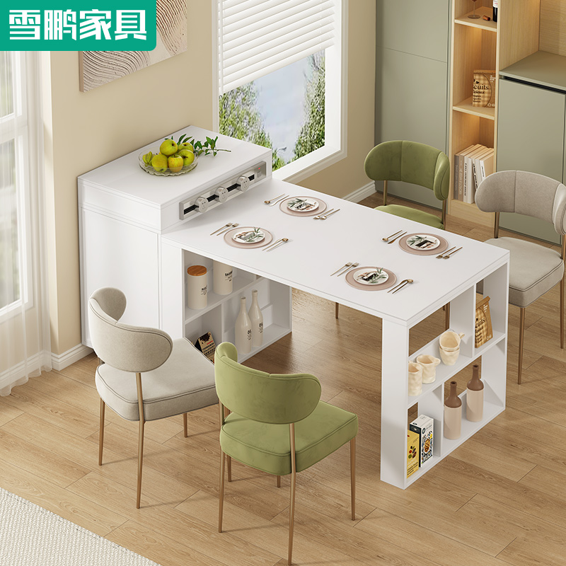 轻奢岩板中岛台厨房餐桌单独简约开放式吧台茶桌岛台柜小户型