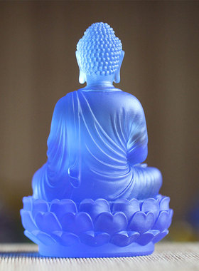 真琉璃托塔药师佛佛像随身佛家居寺庙供奉药师光如来保平安摆件