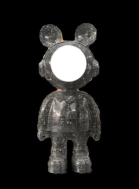 网红宇航员太空熊带灯落地大摆件客厅店面别墅酒吧酒店KTV装饰品