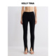 小脚裤 KELLY 子 女紧身显瘦长裤 性感休闲裤 TINA 黑色高腰开叉裤